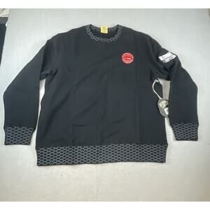 Billionaire Boys Club Mens Sz 2XL Fish Scale Crewneck Sweater Black Red Logo